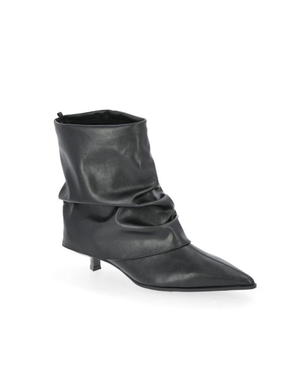 Time and Tru Women's Scrunch Fold-Over Kitten Heel Booties